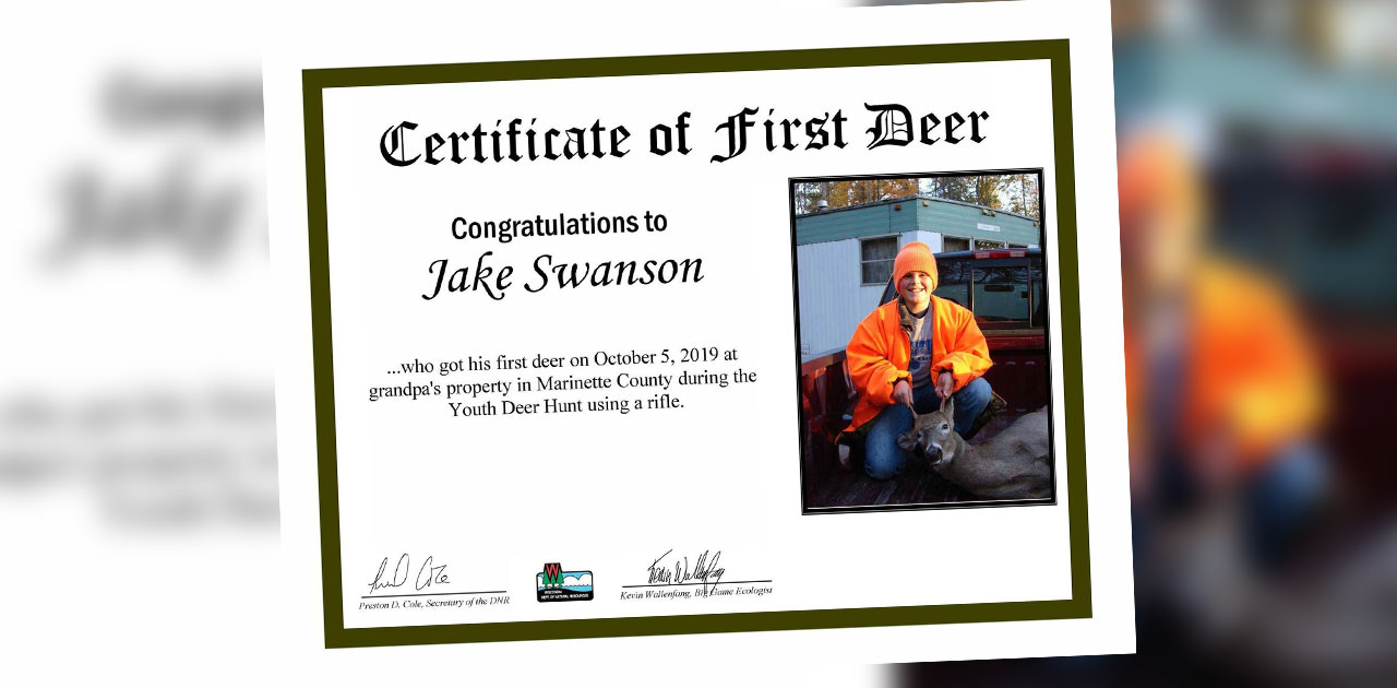 Wisconsin DNR Offers "First Deer Harvest" Certificate For Hunters - OnFocus