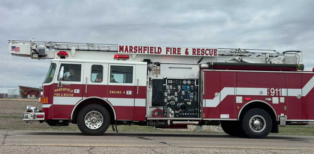 Lightning strike causes damage and gas leak at Marshfield Residence